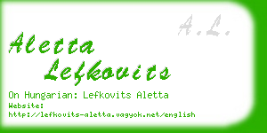 aletta lefkovits business card
